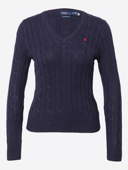 Cable Knitted Pullover V-Neck