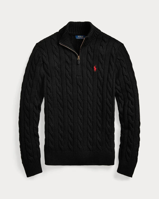Quarter Cable Zip Pullover